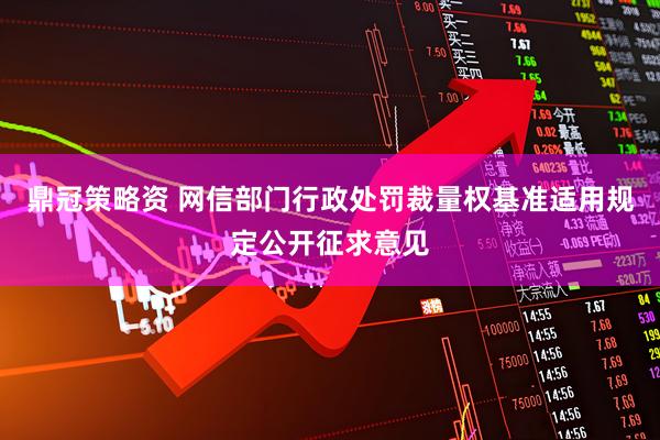 鼎冠策略资 网信部门行政处罚裁量权基准适用规定公开征求意见