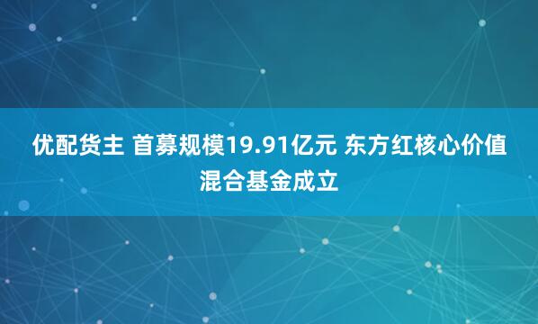 优配货主 首募规模19.91亿元 东方红核心价值混合基金成立